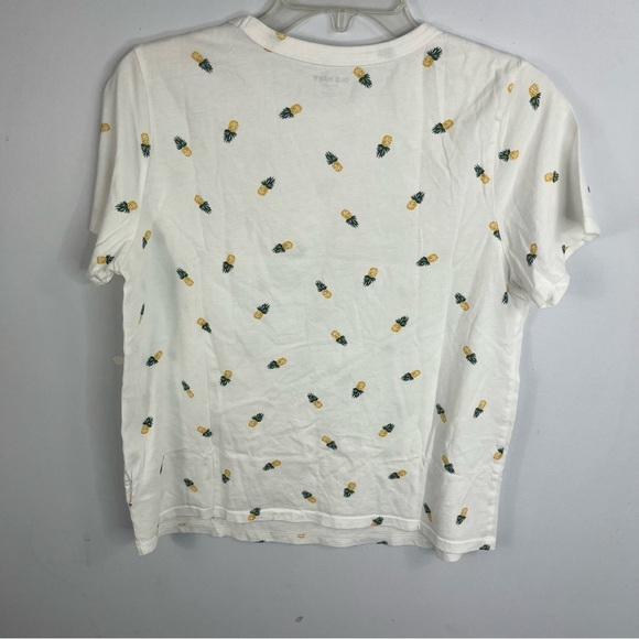 Old Navy Size Small White Pineapple Print T-Shirt Short Sleeve EE6 - Picture 4 of 5